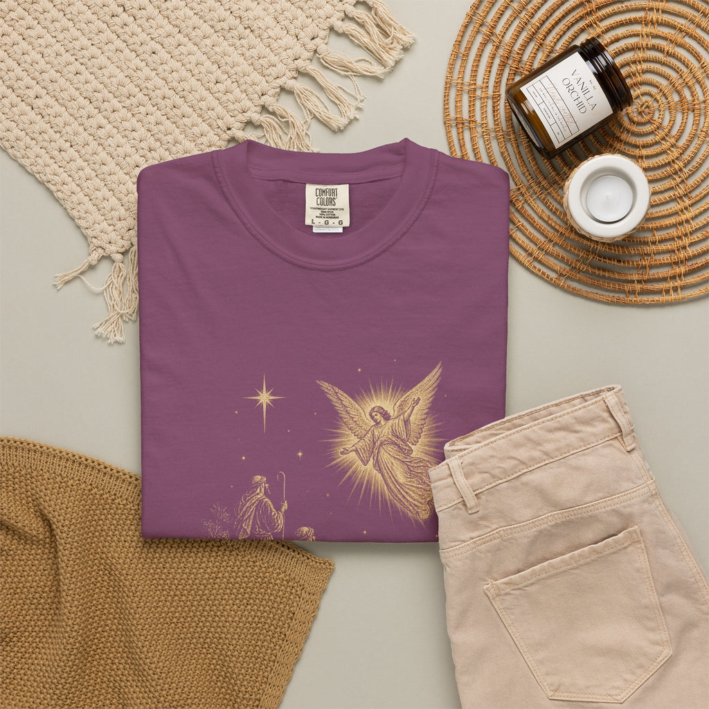Shepherds Heard First T-Shirt — Nativity Scene Graphic Tee