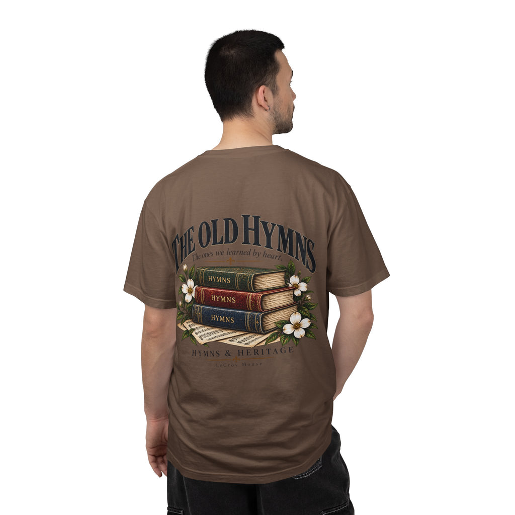 The Old Hymns T-Shirt — Vintage Hymnal Stack Christian Music Tee
