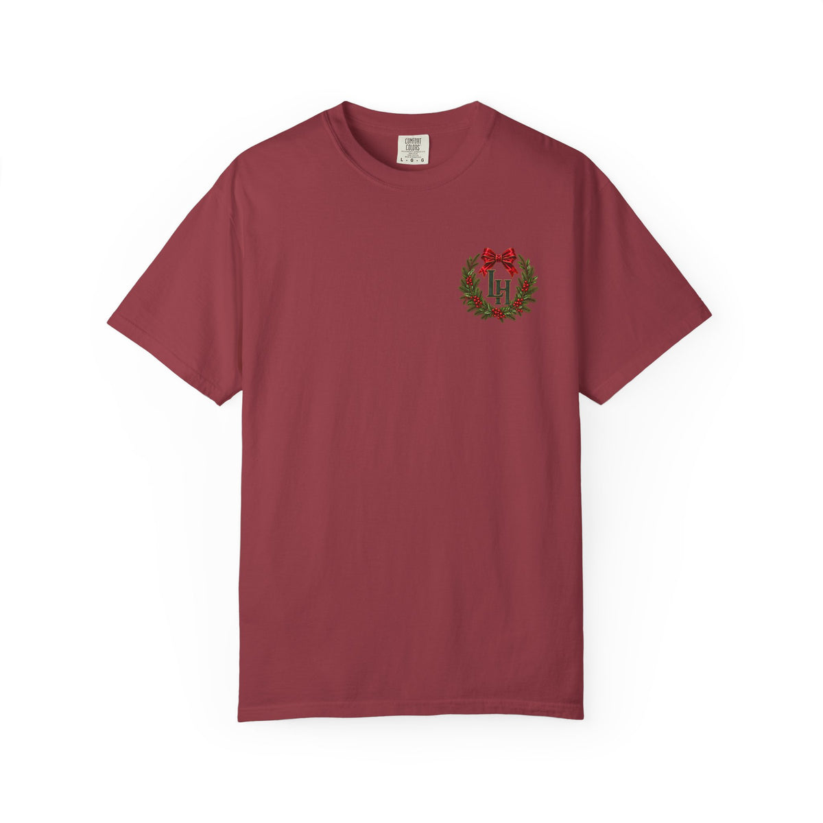 Christmas Wreath Holiday T-Shirt — "Company's Coming" Vintage House Christmas Tee