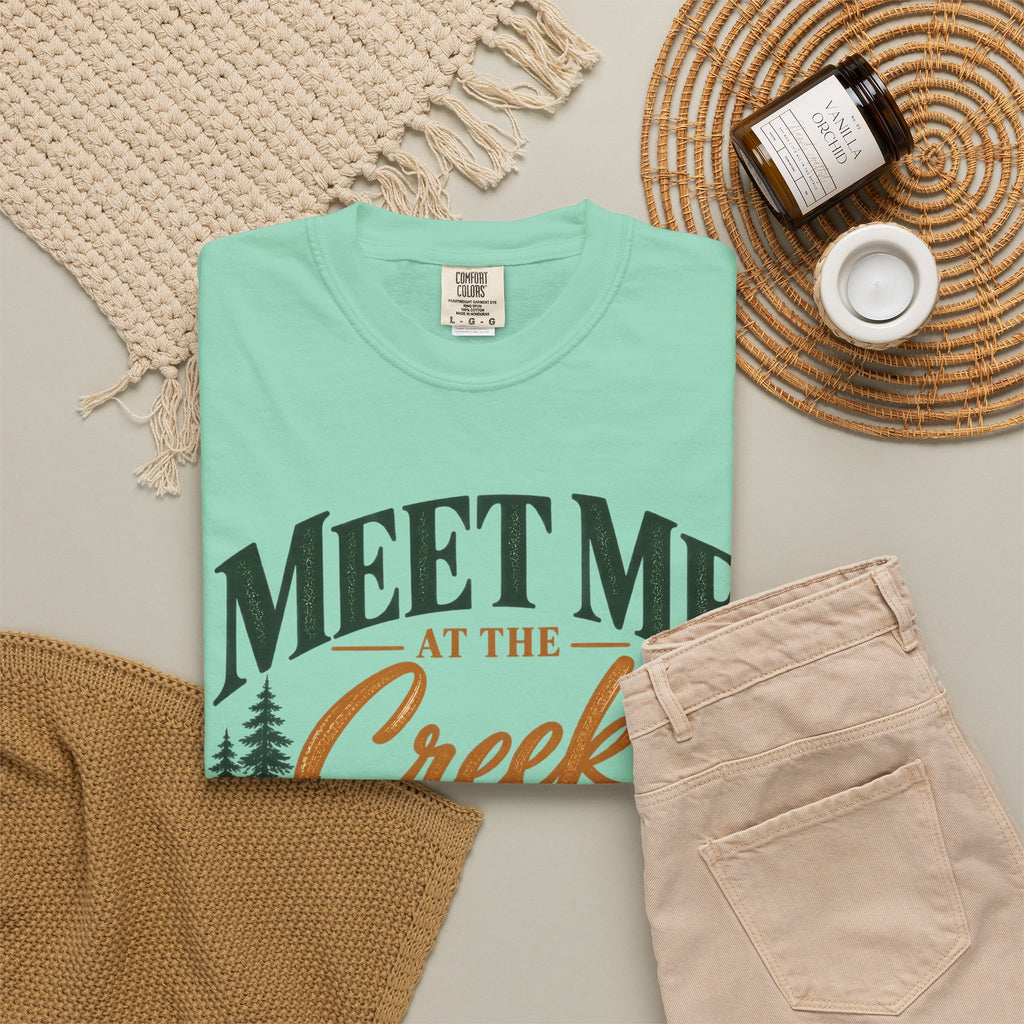 Meet Me at the Creek T-Shirt — Vintage Nature Graphic Tee for Outdoors Lovers