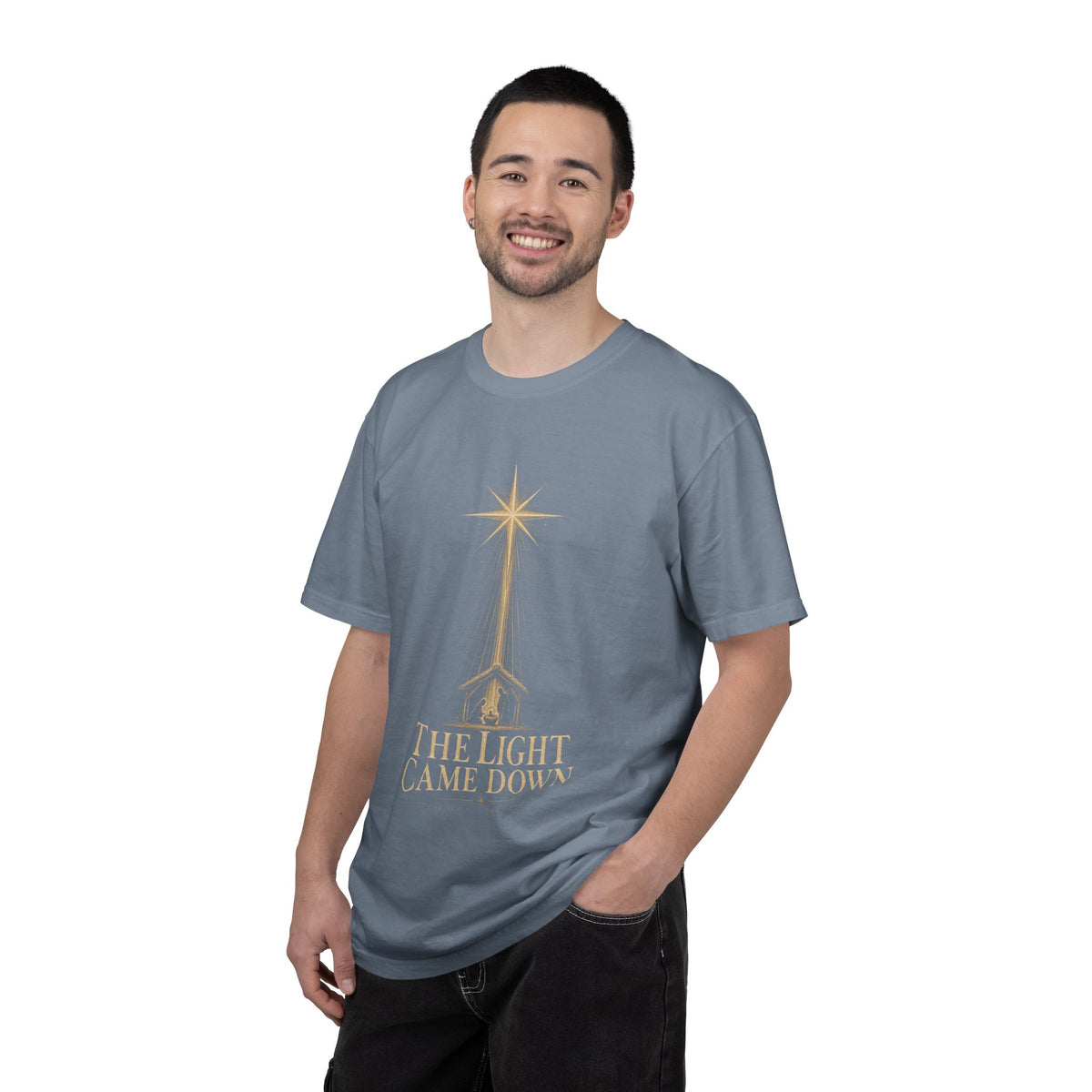 The Light Came Down T-Shirt — Nativity Christmas Star Tee