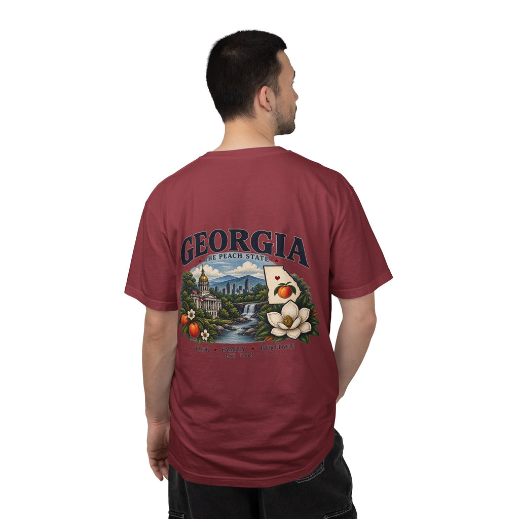 Georgia State T-Shirt — 'The Peach State' Scenic Back Print