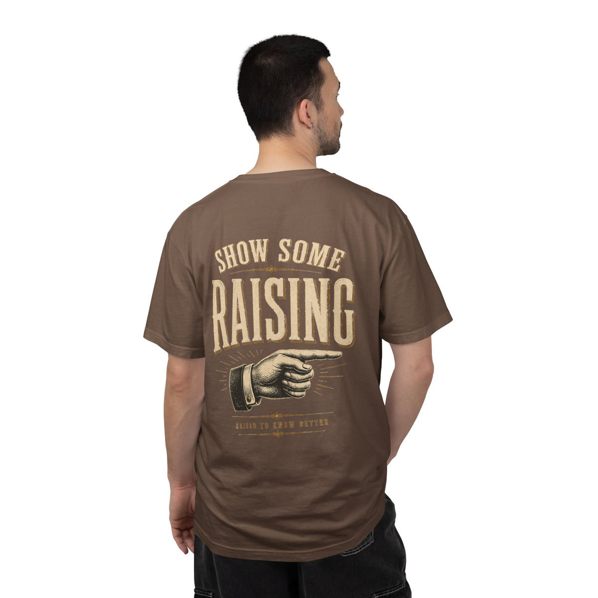 Show Some Raising T-Shirt — Vintage Pointing Hand Family Pride Tee