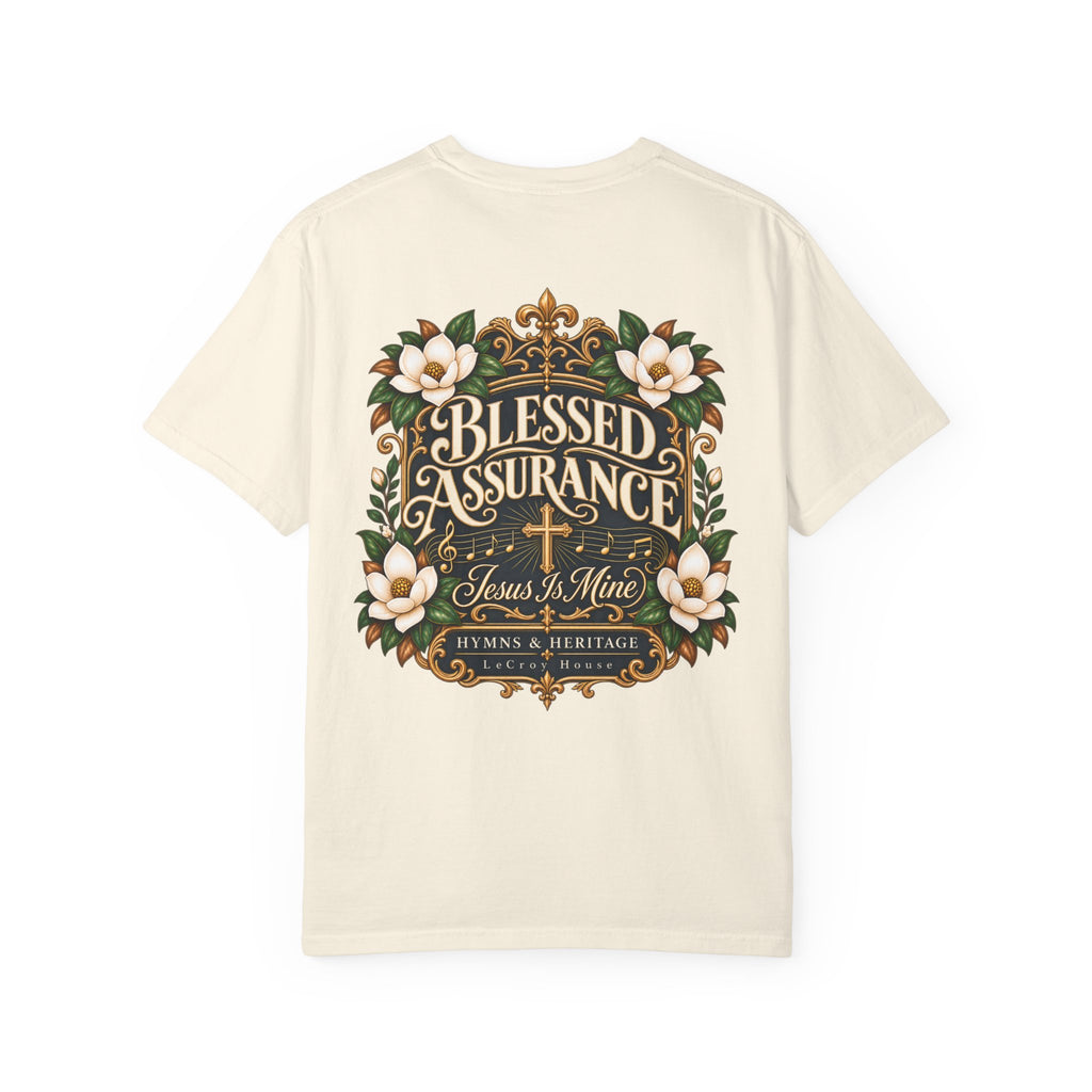 Blessed Assurance T-Shirt — "Jesus Is Mine" Floral Christian Tee