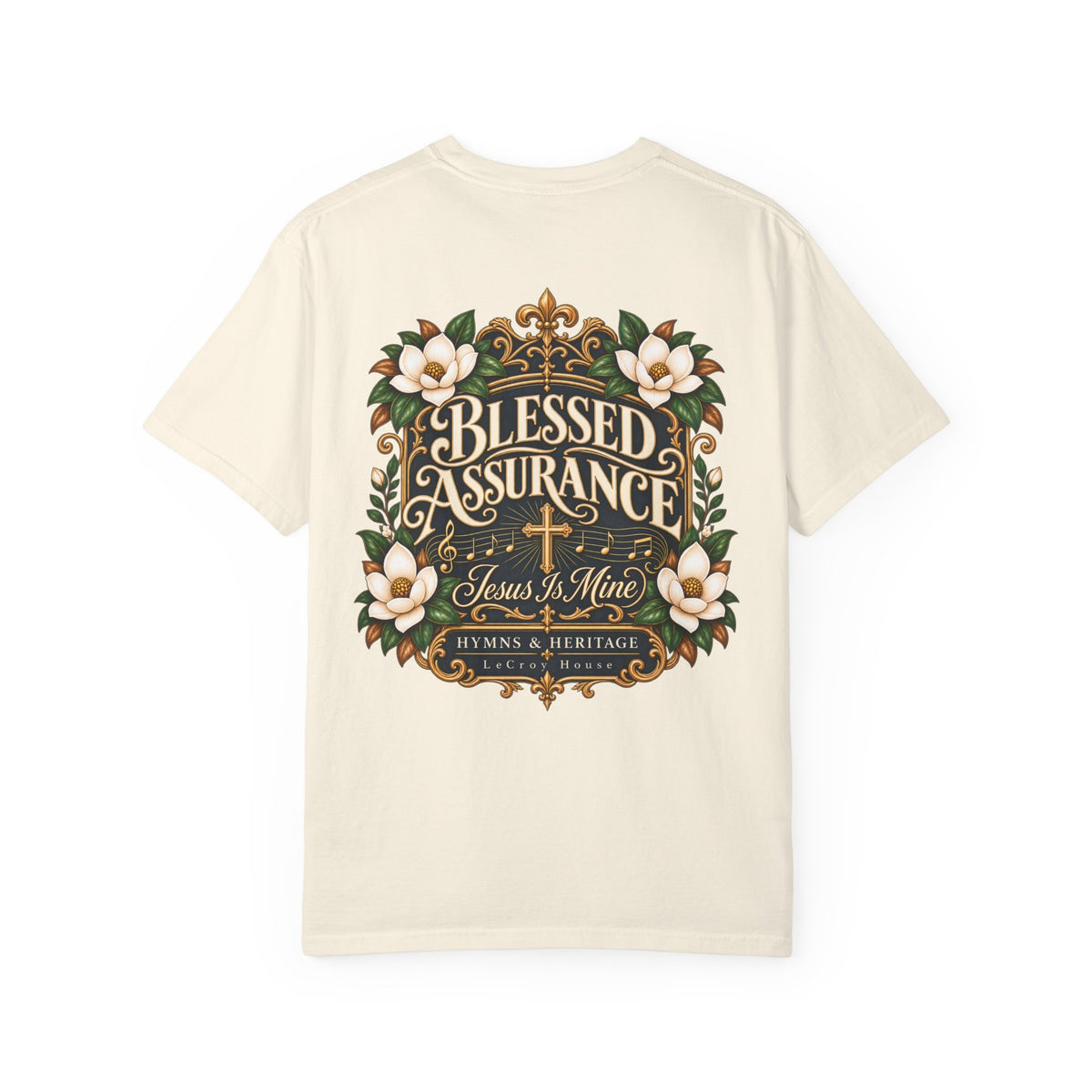 Blessed Assurance T-Shirt — "Jesus Is Mine" Floral Christian Tee