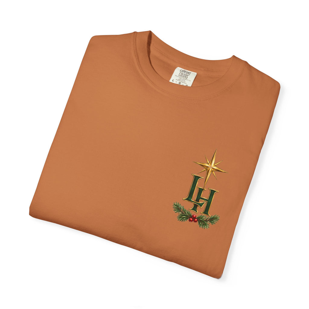 Christmas T-Shirt — "All Is Calm, All Is Bright" Church Scene Holiday Tee