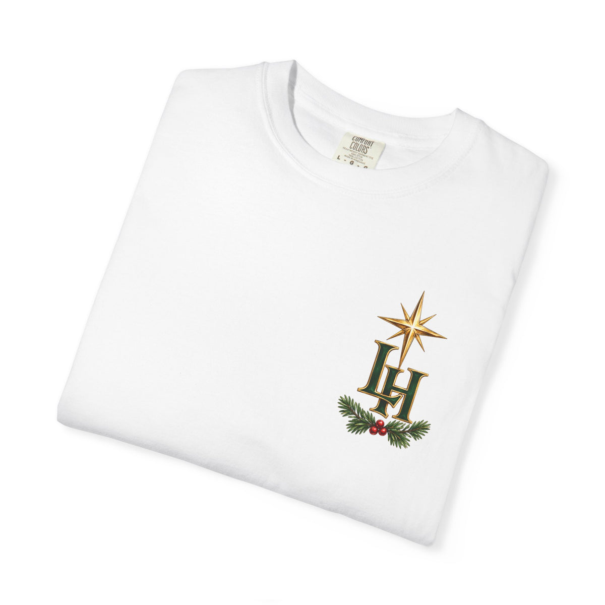 Christmas T-Shirt — "All Is Calm, All Is Bright" Church Scene Holiday Tee