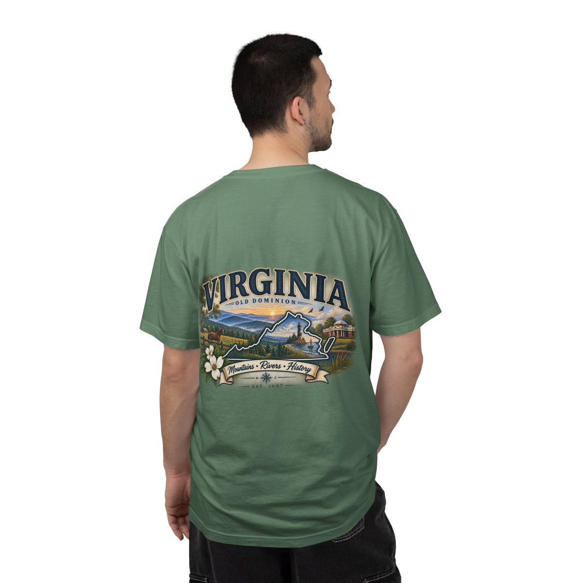 Virginia Scenic T-Shirt — Retro State Pride Design