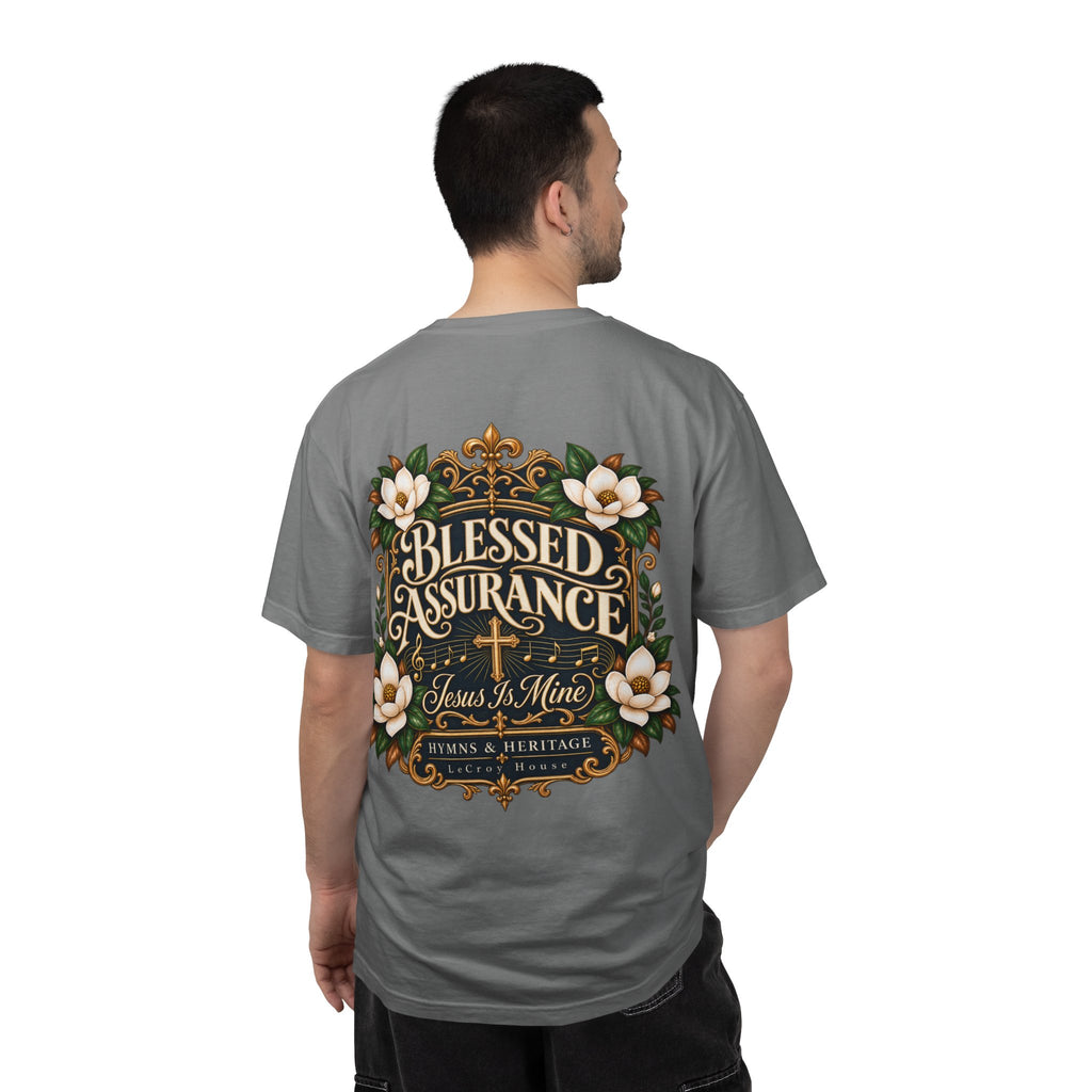 Blessed Assurance T-Shirt — "Jesus Is Mine" Floral Christian Tee
