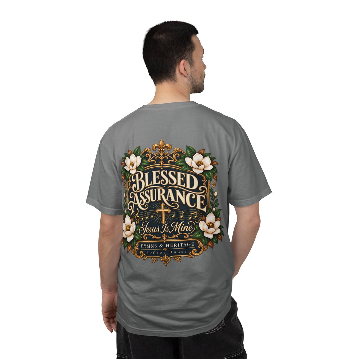 Blessed Assurance T-Shirt — "Jesus Is Mine" Floral Christian Tee