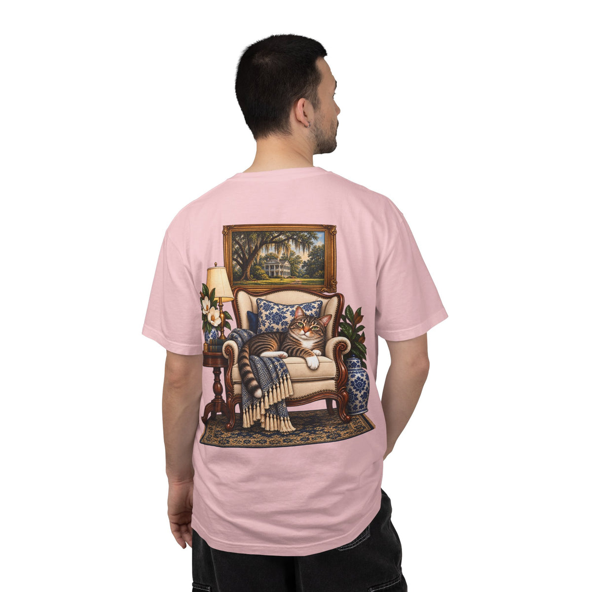 T-Shirt — Cozy Cat Lounge Graphic ("House Cat")
