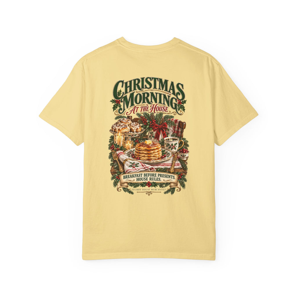 Christmas Morning Tee — Holiday Breakfast & Presents Graphic T-Shirt