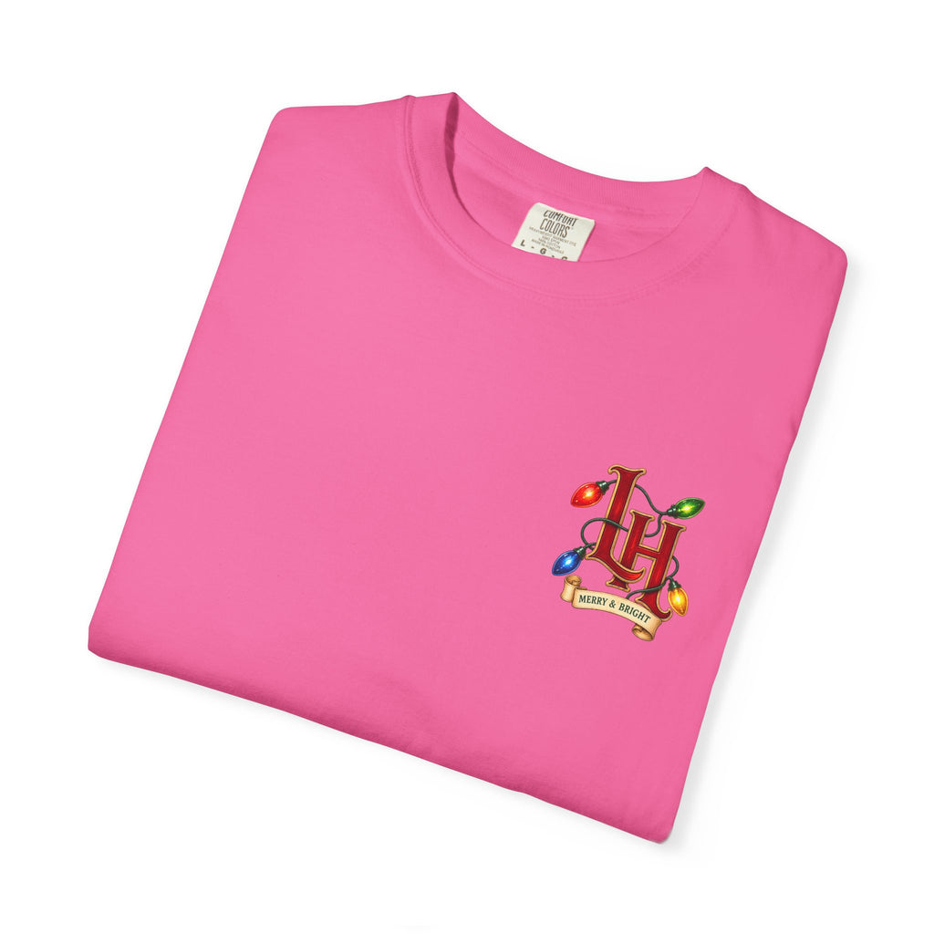 Merry & Bright Holiday T-Shirt — Christmas Lights Graphic Tee