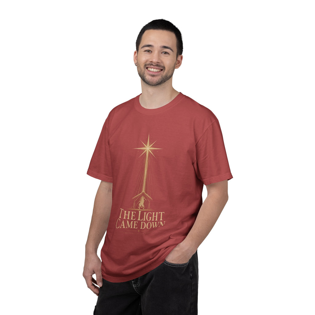 The Light Came Down T-Shirt — Nativity Christmas Star Tee