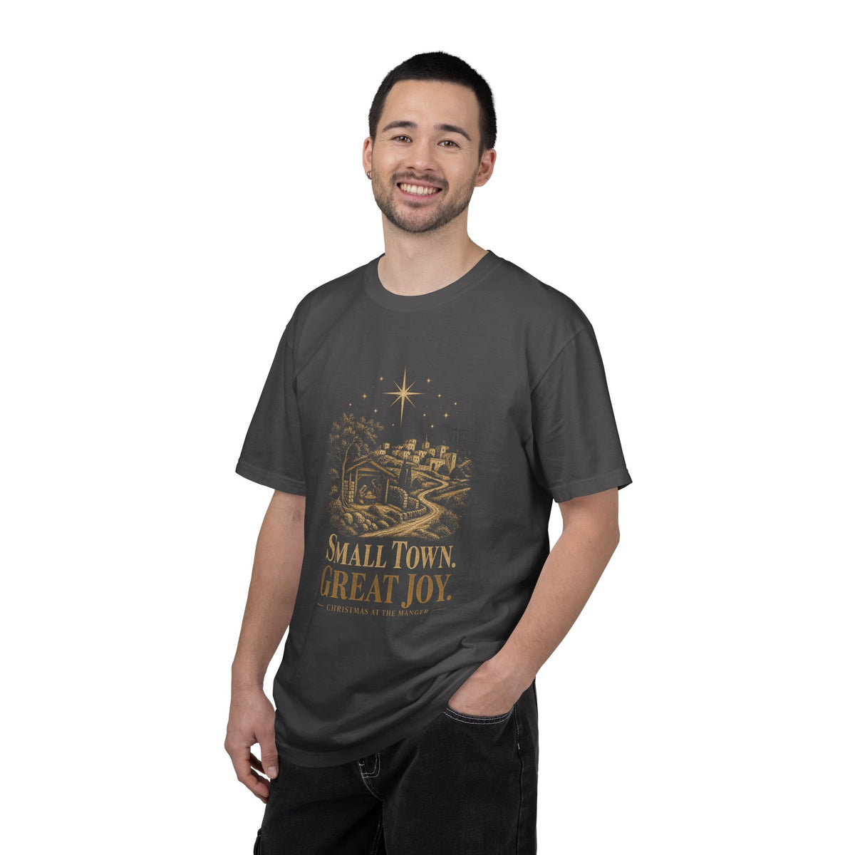 Small Town, Great Joy T‑Shirt — Vintage Christmas Holiday Tee