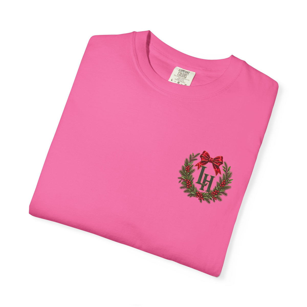 Christmas Wreath Holiday T-Shirt — "Company's Coming" Vintage House Christmas Tee