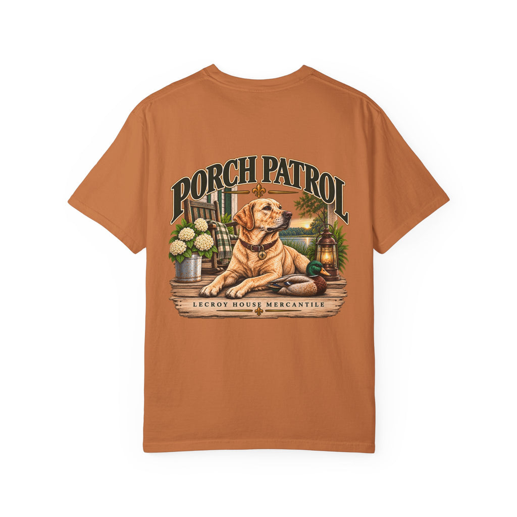 Porch Patrol Dog T-Shirt – Vintage Labrador Graphic Tee