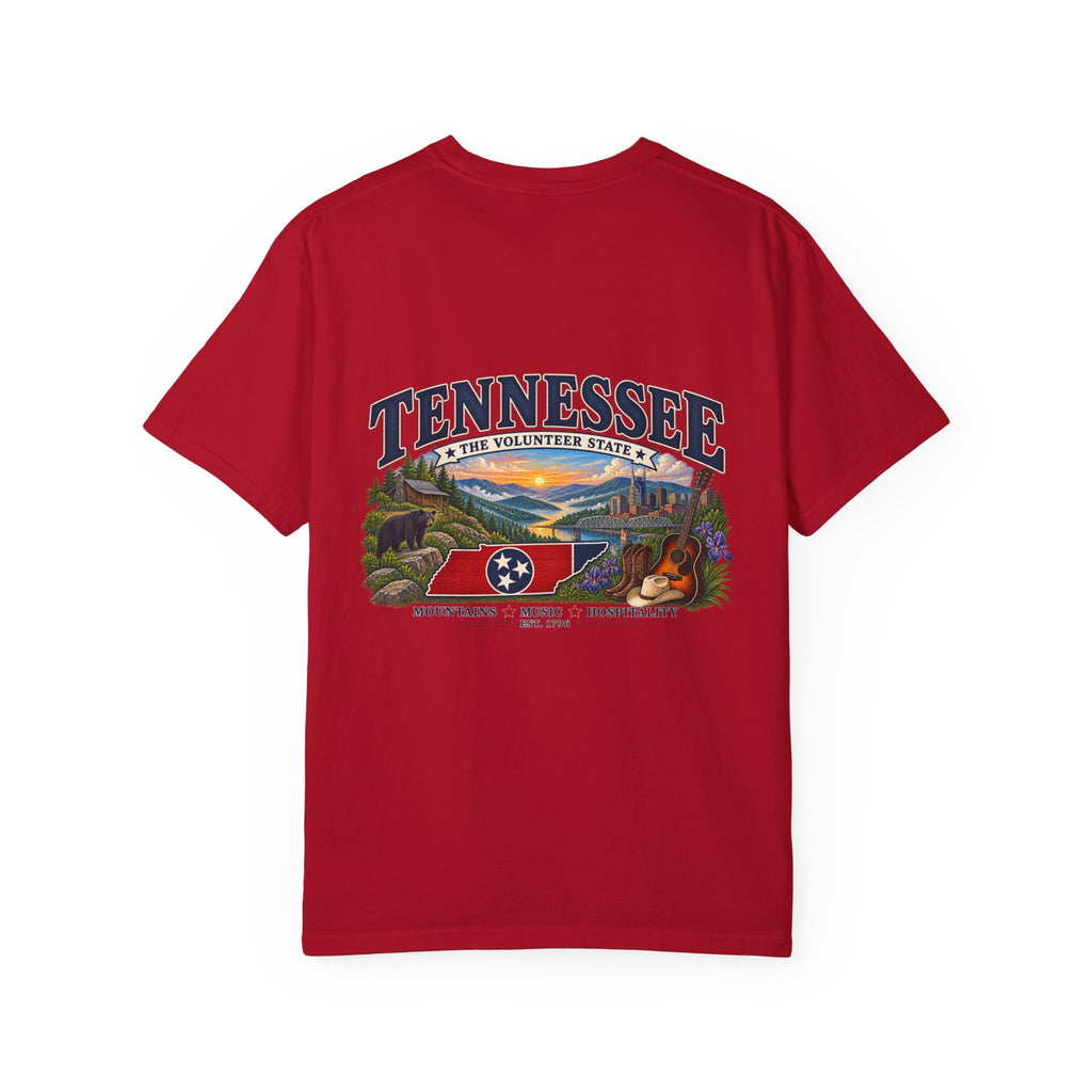 Tennessee Scenic T-Shirt — "Tennessee The Volunteer State" Vintage Travel Tee