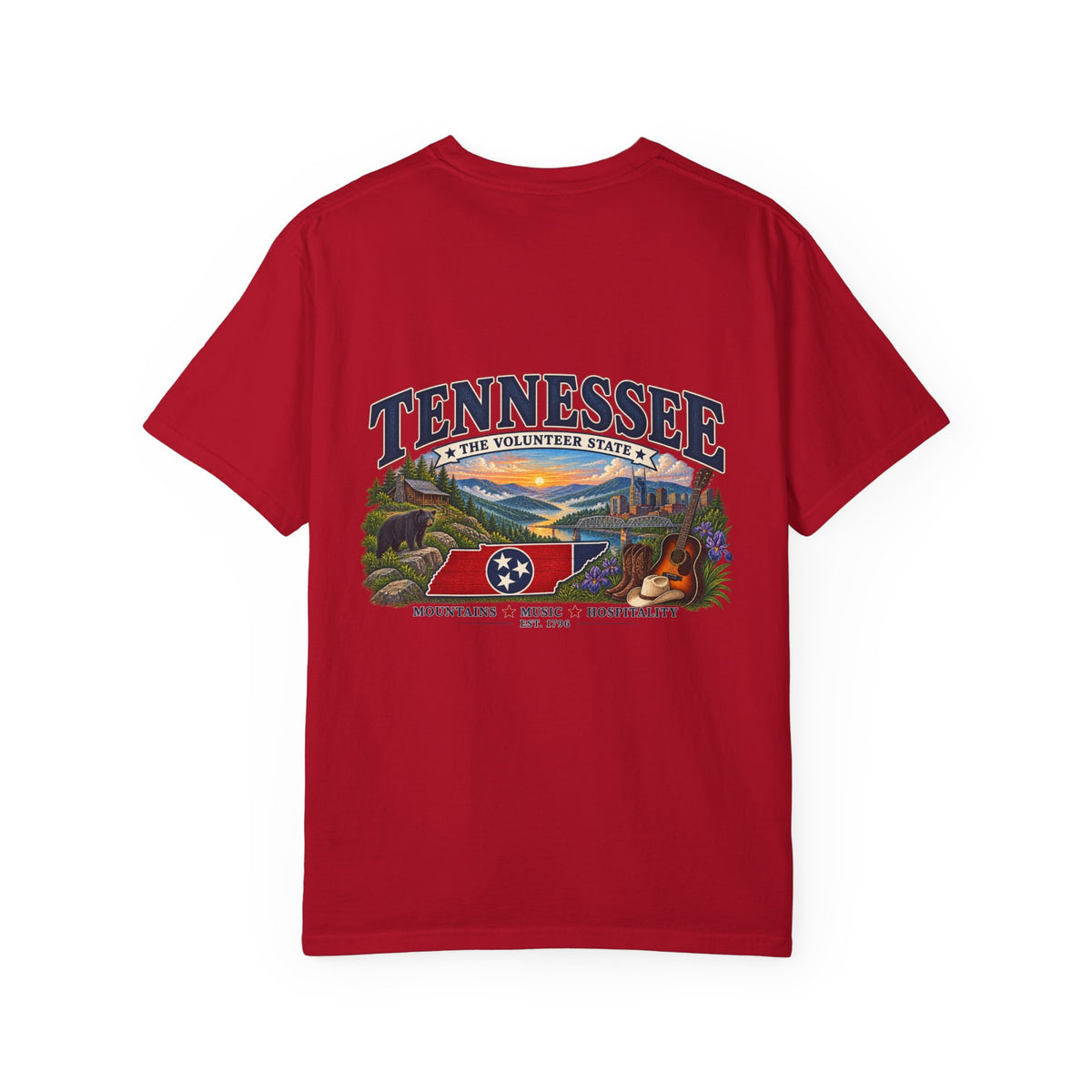 Tennessee Scenic T-Shirt — "Tennessee The Volunteer State" Vintage Travel Tee