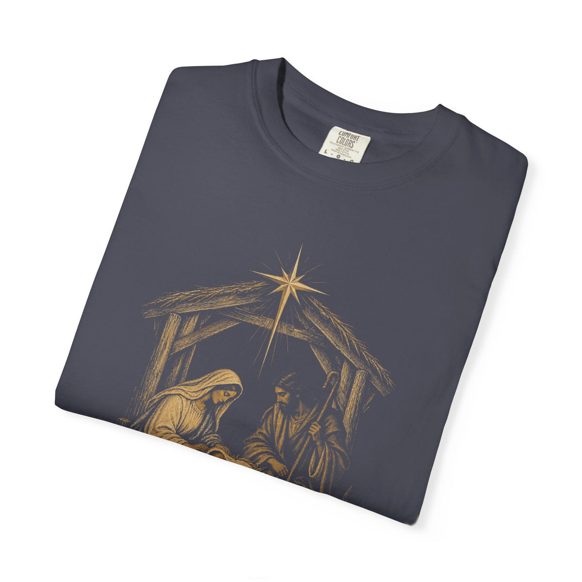Nativity Christmas T-Shirt — "Christmas at the Manger" Religious Holiday Tee