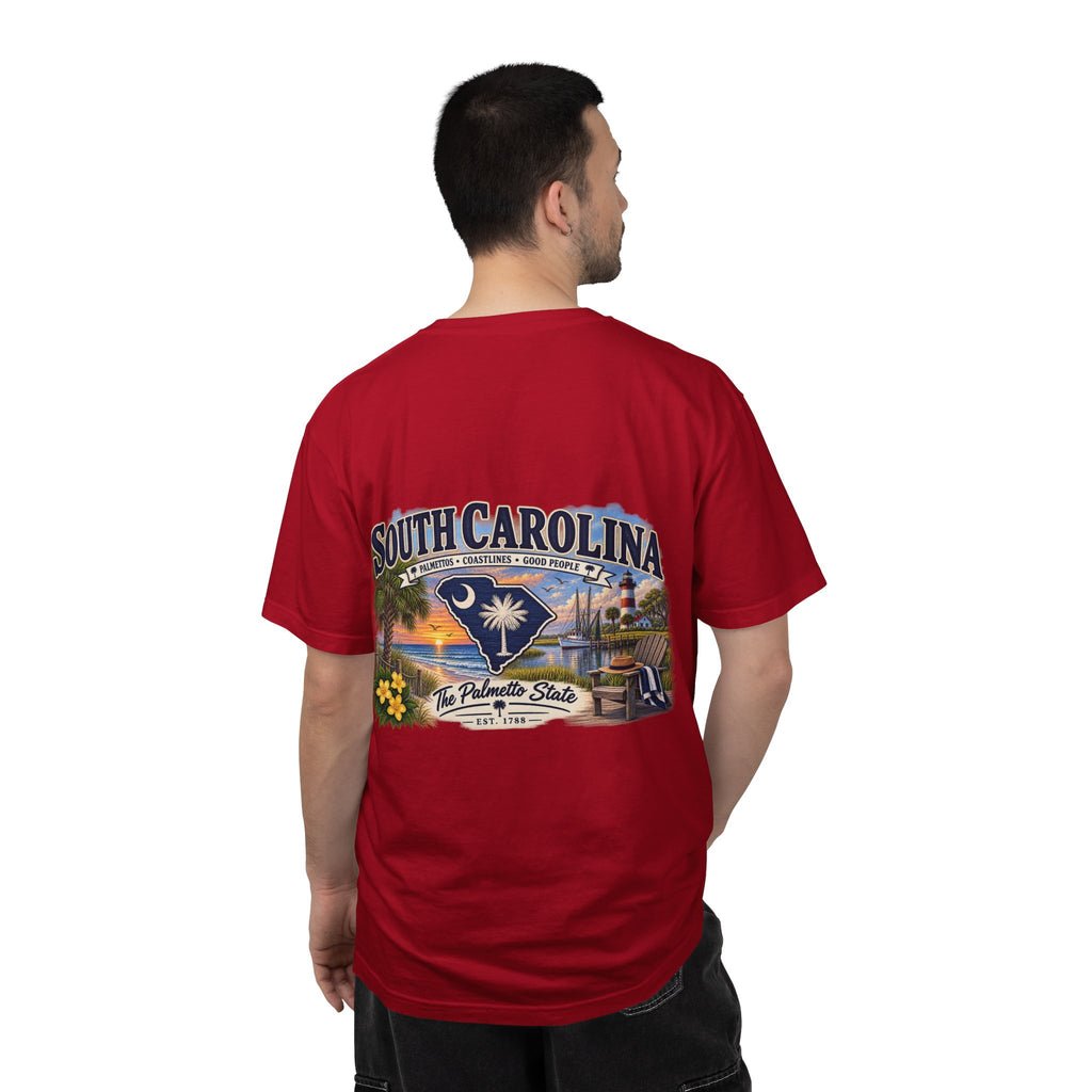 South Carolina Palmetto State T-Shirt — Scenic Beach Sunset Souvenir