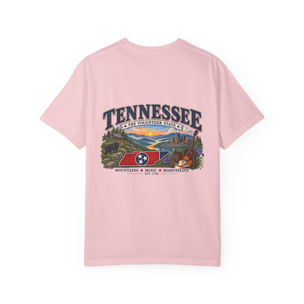 Tennessee Scenic T-Shirt — "Tennessee The Volunteer State" Vintage Travel Tee