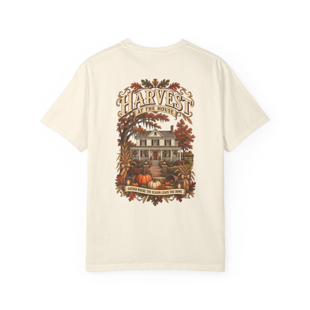 Harvest at the House Graphic T-Shirt — Fall Pumpkin Farmhouse Tee