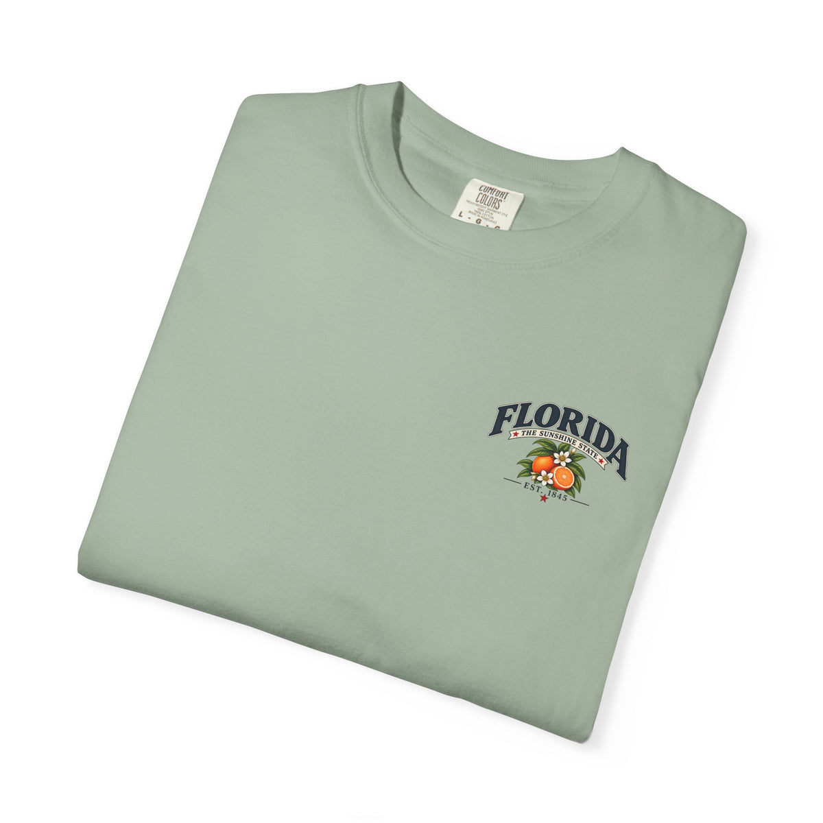 Florida Vintage Beach T-Shirt — Retro Sunset Palm & Orange Graphic