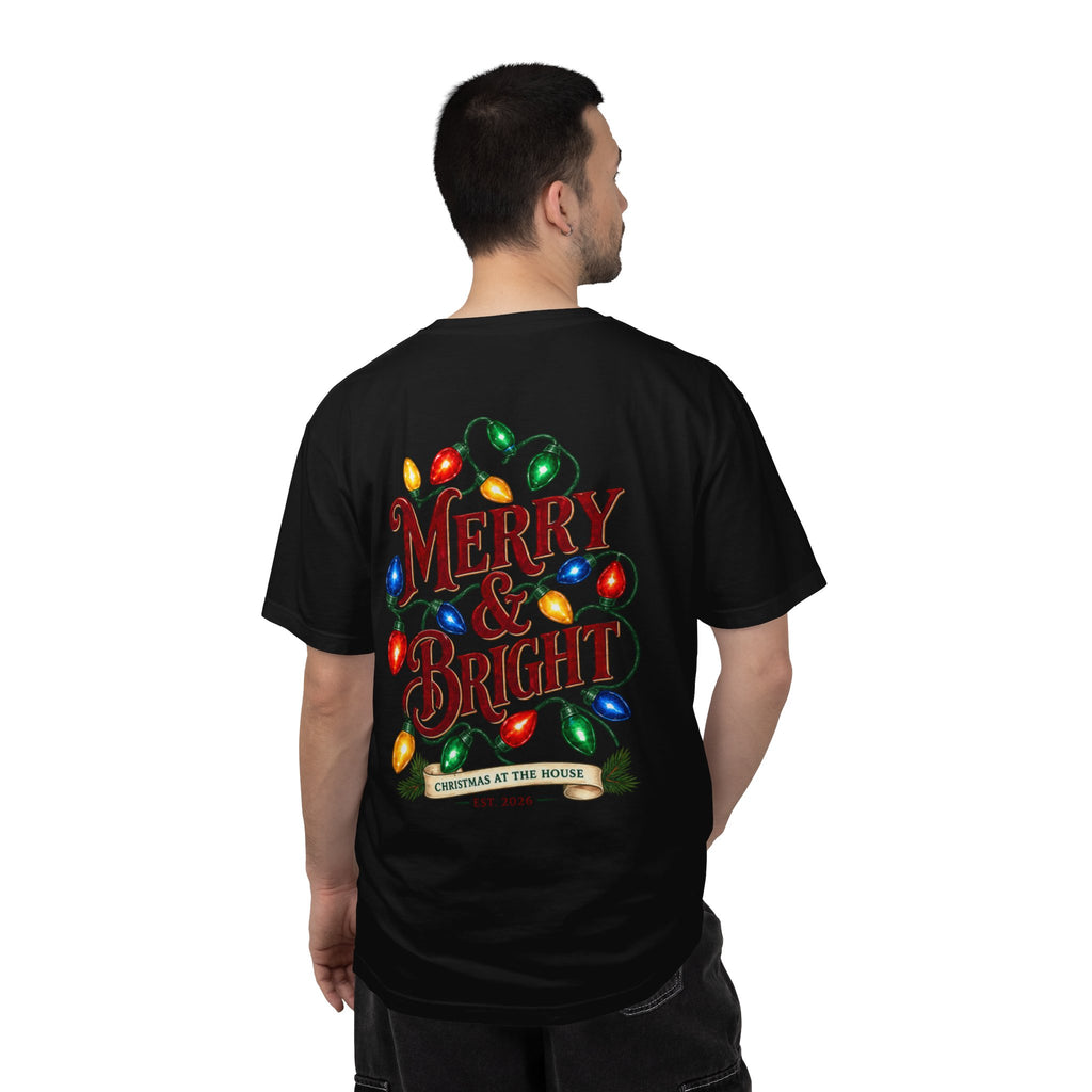 Merry & Bright Holiday T-Shirt — Christmas Lights Graphic Tee