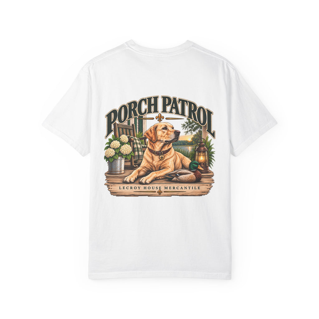 Porch Patrol Dog T-Shirt – Vintage Labrador Graphic Tee