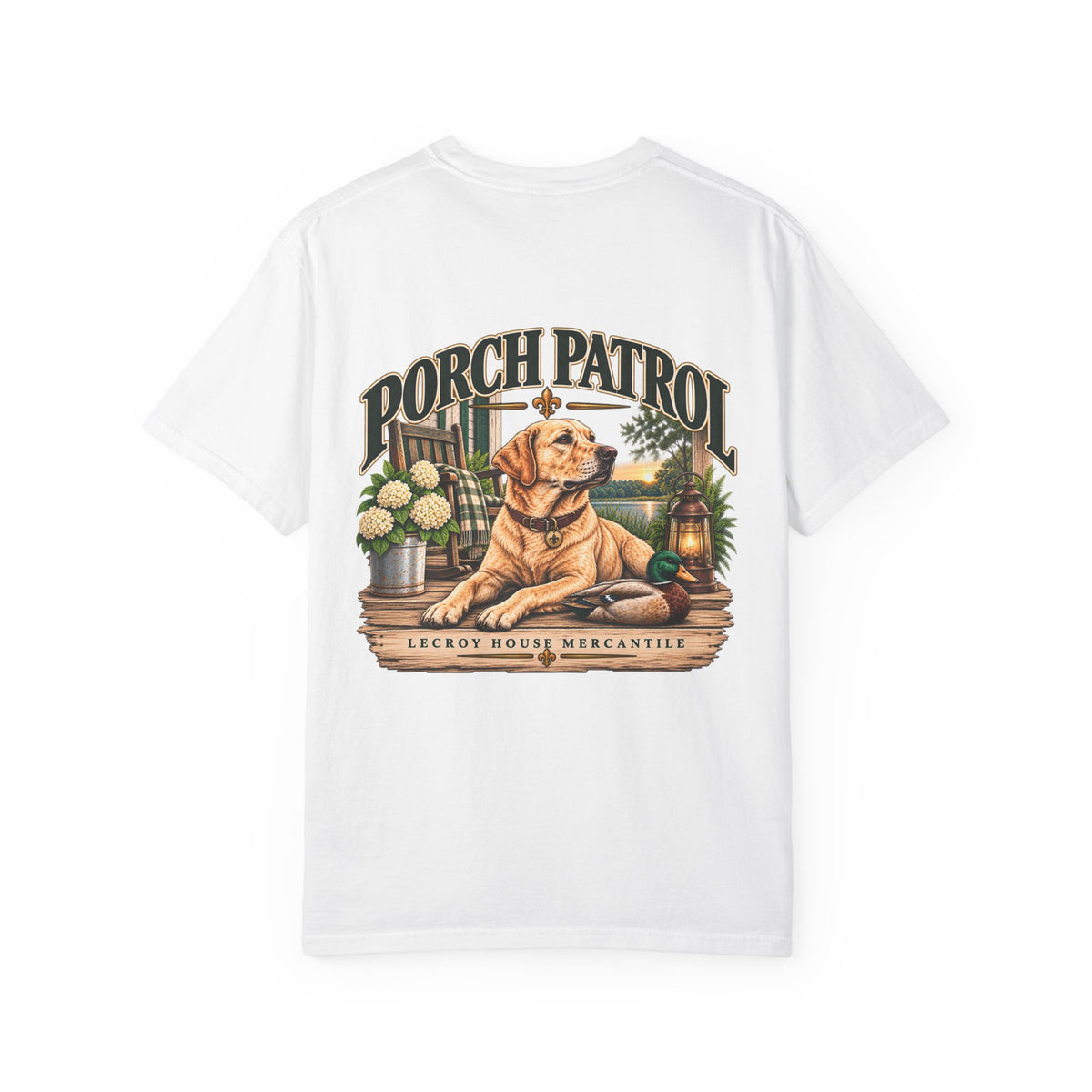 Porch Patrol Dog T-Shirt – Vintage Labrador Graphic Tee