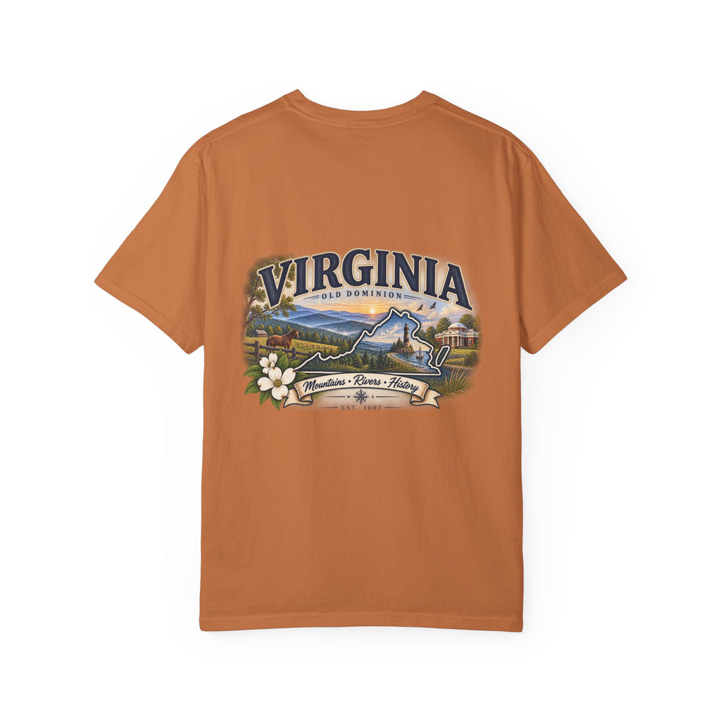 Virginia Scenic T-Shirt — Retro State Pride Design