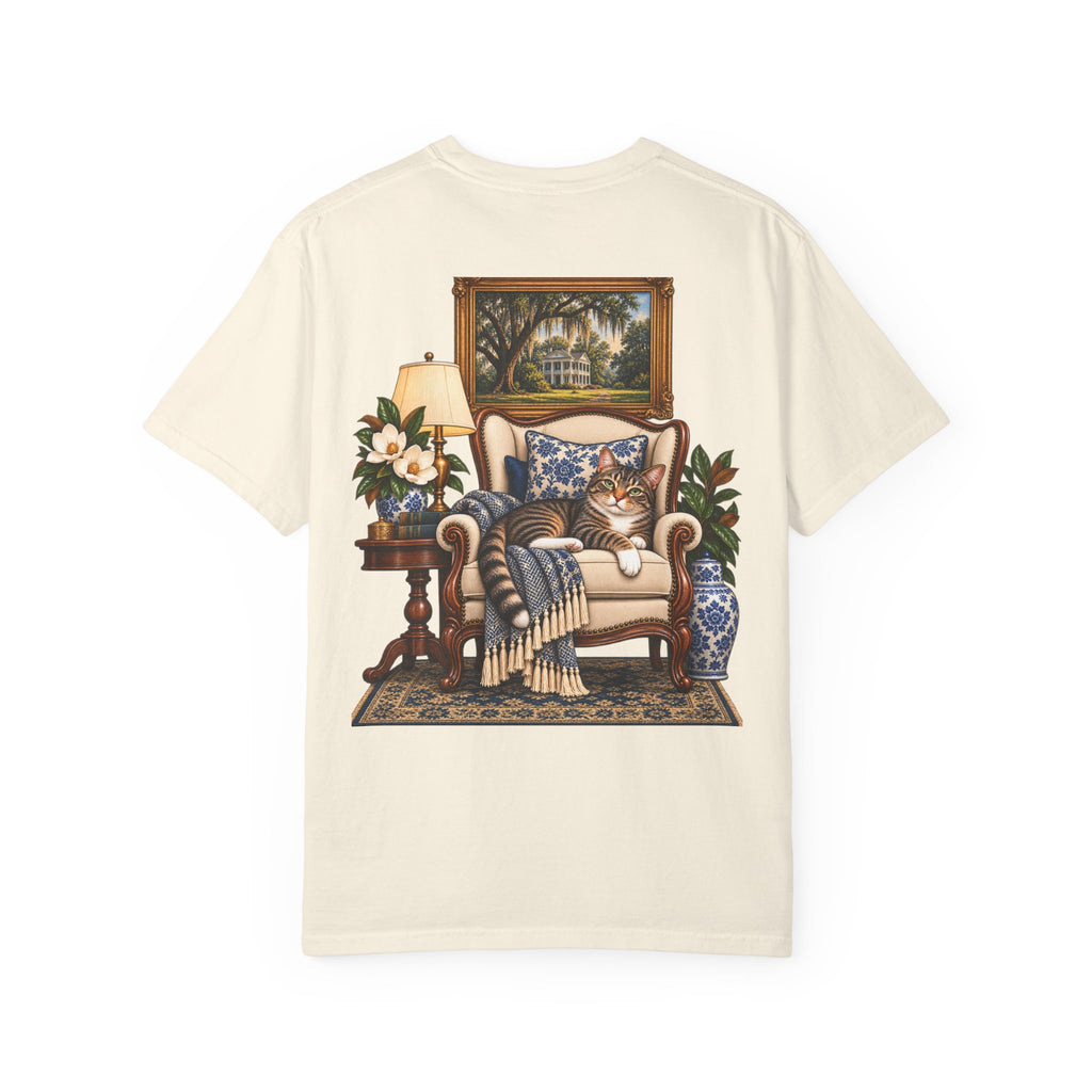 T-Shirt — Cozy Cat Lounge Graphic ("House Cat")