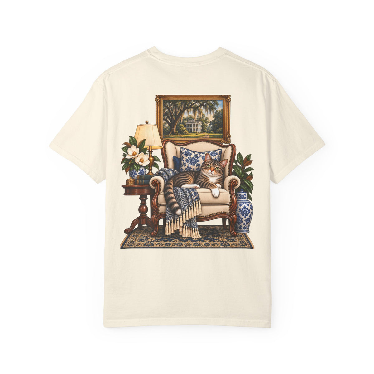 T-Shirt — Cozy Cat Lounge Graphic ("House Cat")