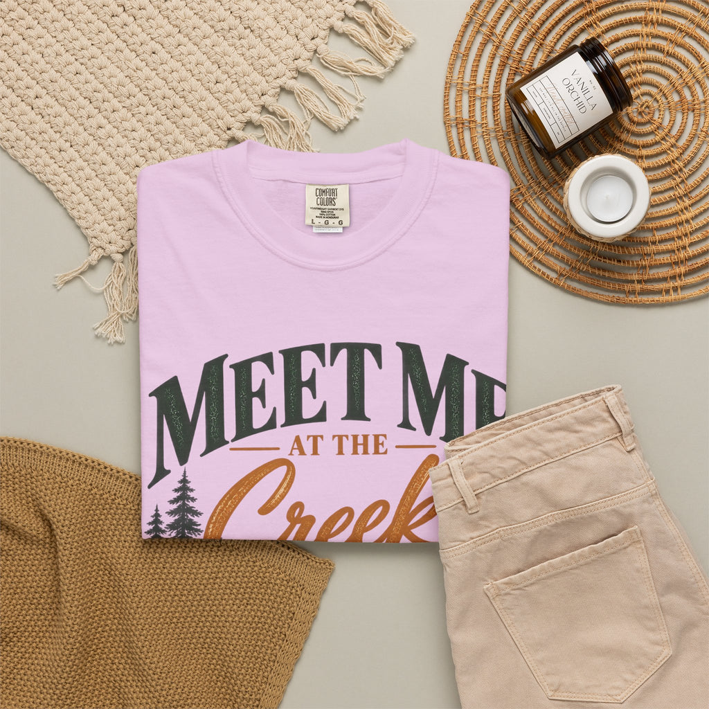 Meet Me at the Creek T-Shirt — Vintage Nature Graphic Tee for Outdoors Lovers
