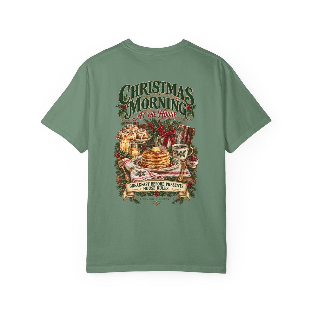 Christmas Morning Tee — Holiday Breakfast & Presents Graphic T-Shirt