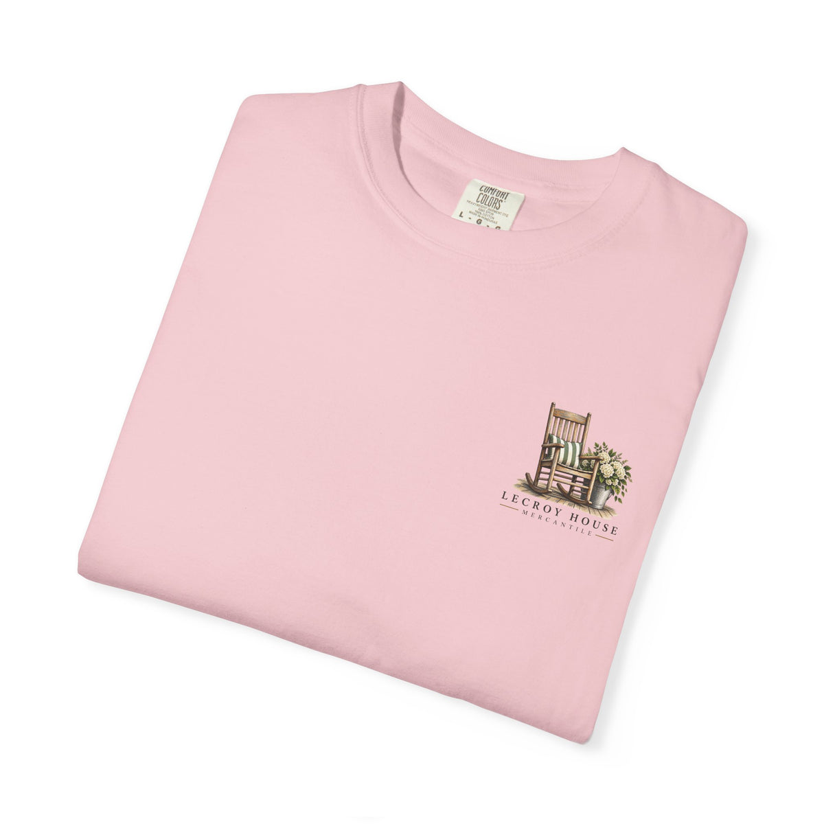 Come On In Porch T-Shirt — "Come On In, We'll Find You a Chair" Relaxed Front-Pocket Tee