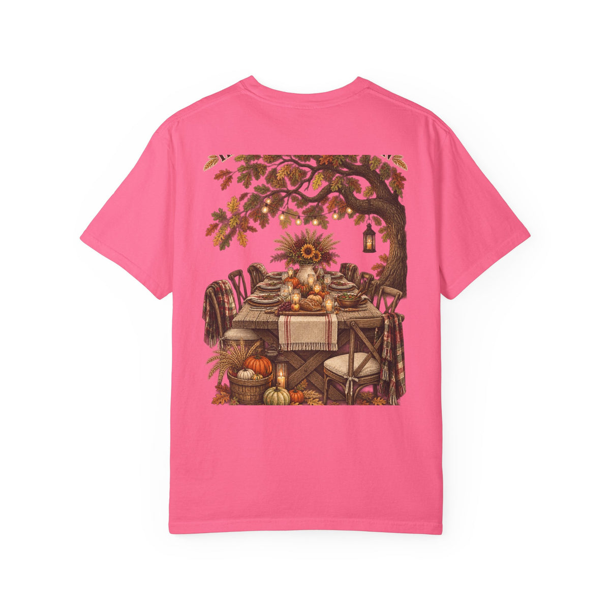 Autumn Harvest T-Shirt — Thanksgiving Rustic Table Fall Pumpkin Graphic