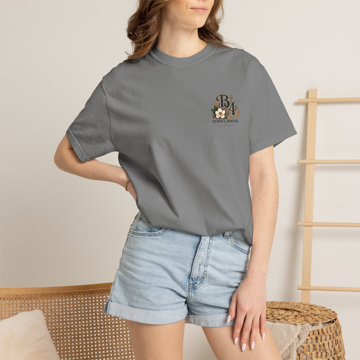 Blessed Assurance T-Shirt — "Jesus Is Mine" Floral Christian Tee