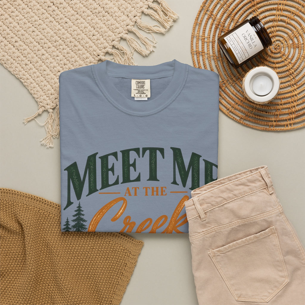 Meet Me at the Creek T-Shirt — Vintage Nature Graphic Tee for Outdoors Lovers