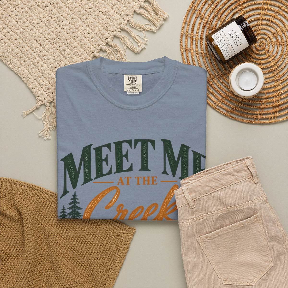 Meet Me at the Creek T-Shirt — Vintage Nature Graphic Tee for Outdoors Lovers