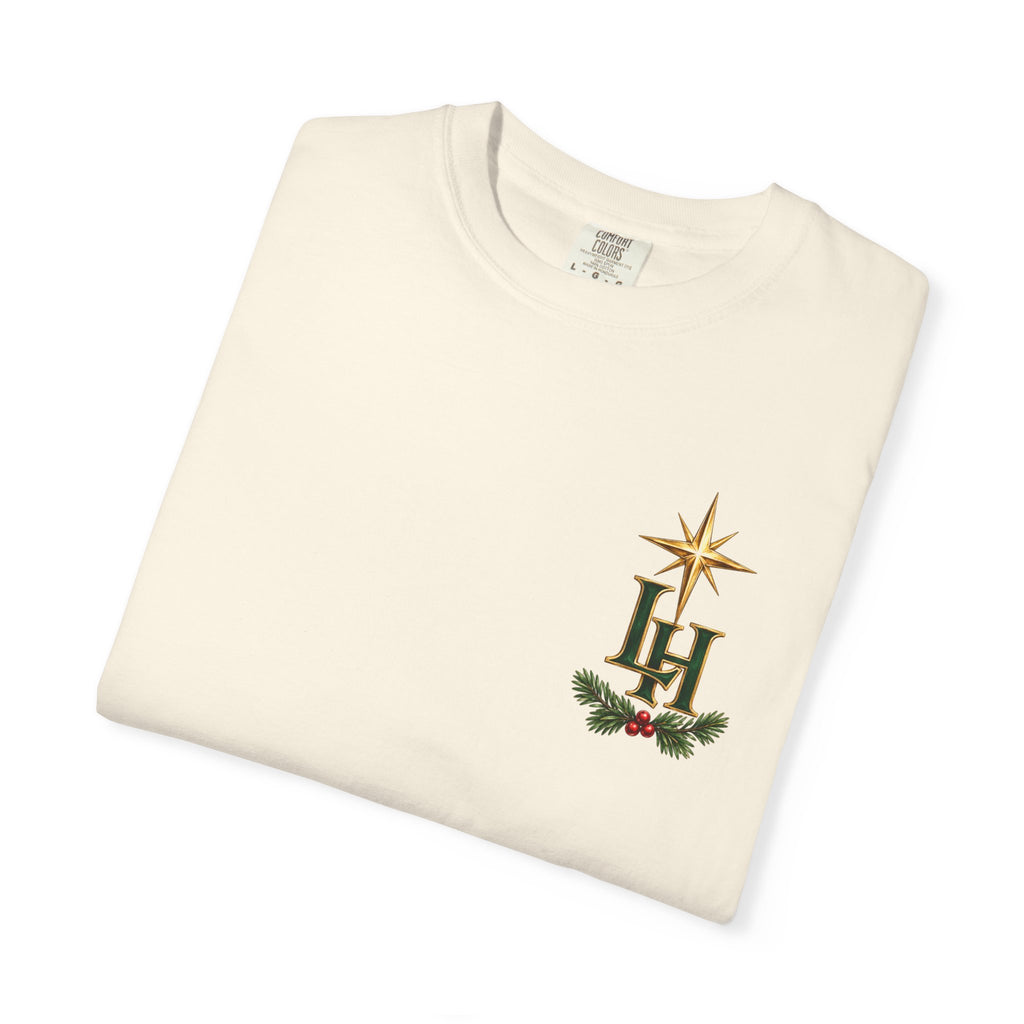 Christmas T-Shirt — "All Is Calm, All Is Bright" Church Scene Holiday Tee