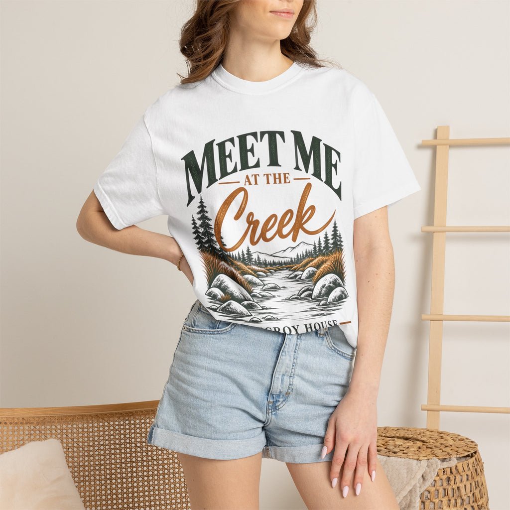 Meet Me at the Creek T-Shirt — Vintage Nature Graphic Tee for Outdoors Lovers