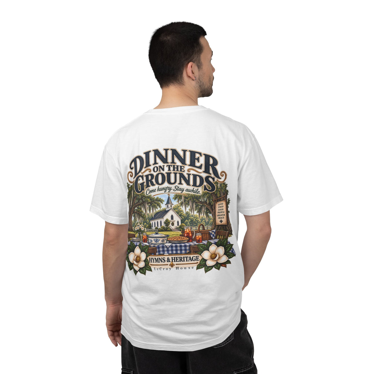 Dinner on the Grounds T-Shirt — Hymns & Heritage Southern Church Festival Tee