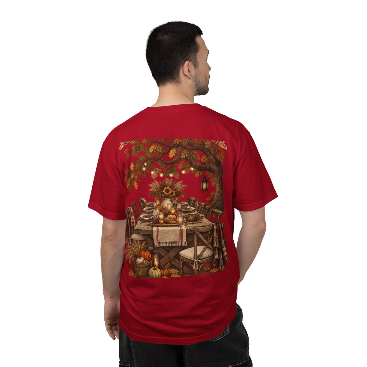 Autumn Harvest T-Shirt — Thanksgiving Rustic Table Fall Pumpkin Graphic