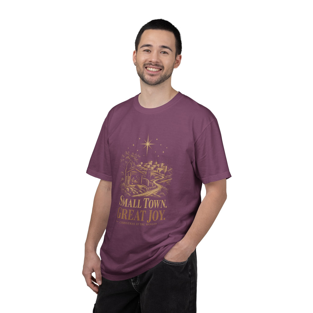 Small Town, Great Joy T‑Shirt — Vintage Christmas Holiday Tee