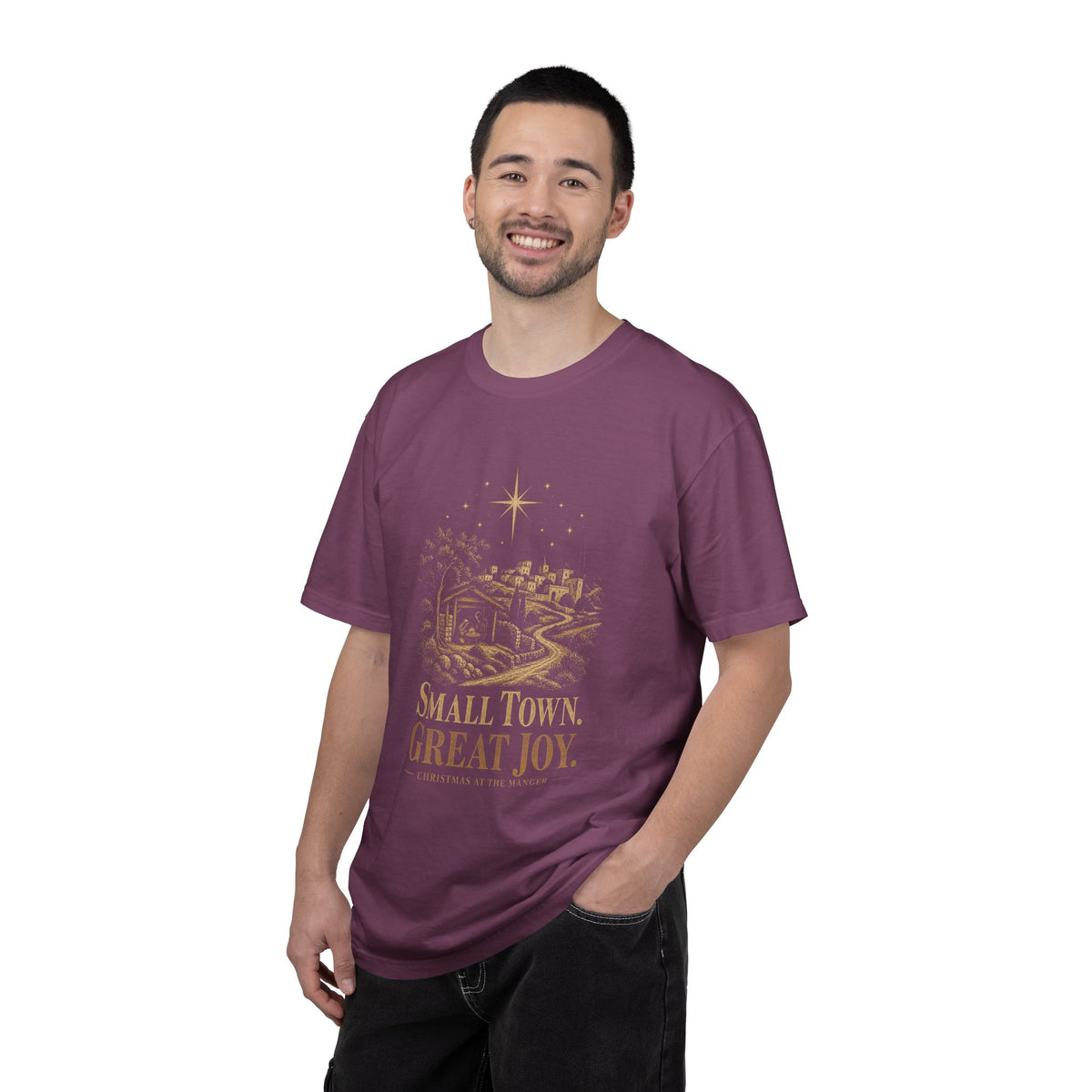 Small Town, Great Joy T‑Shirt — Vintage Christmas Holiday Tee