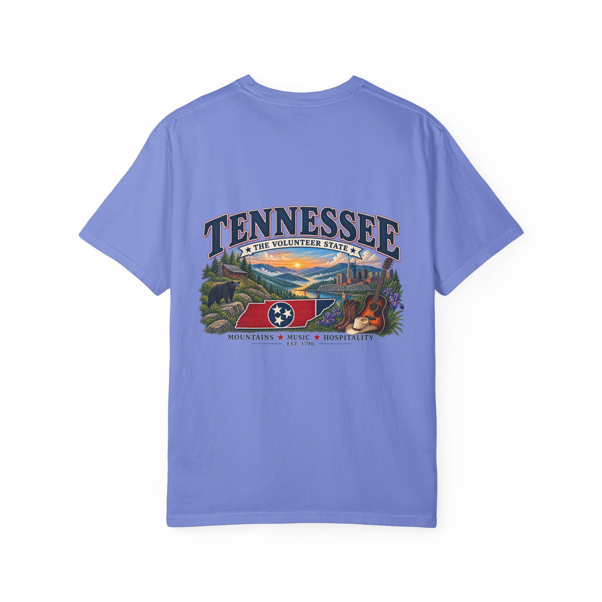Tennessee Scenic T-Shirt — "Tennessee The Volunteer State" Vintage Travel Tee