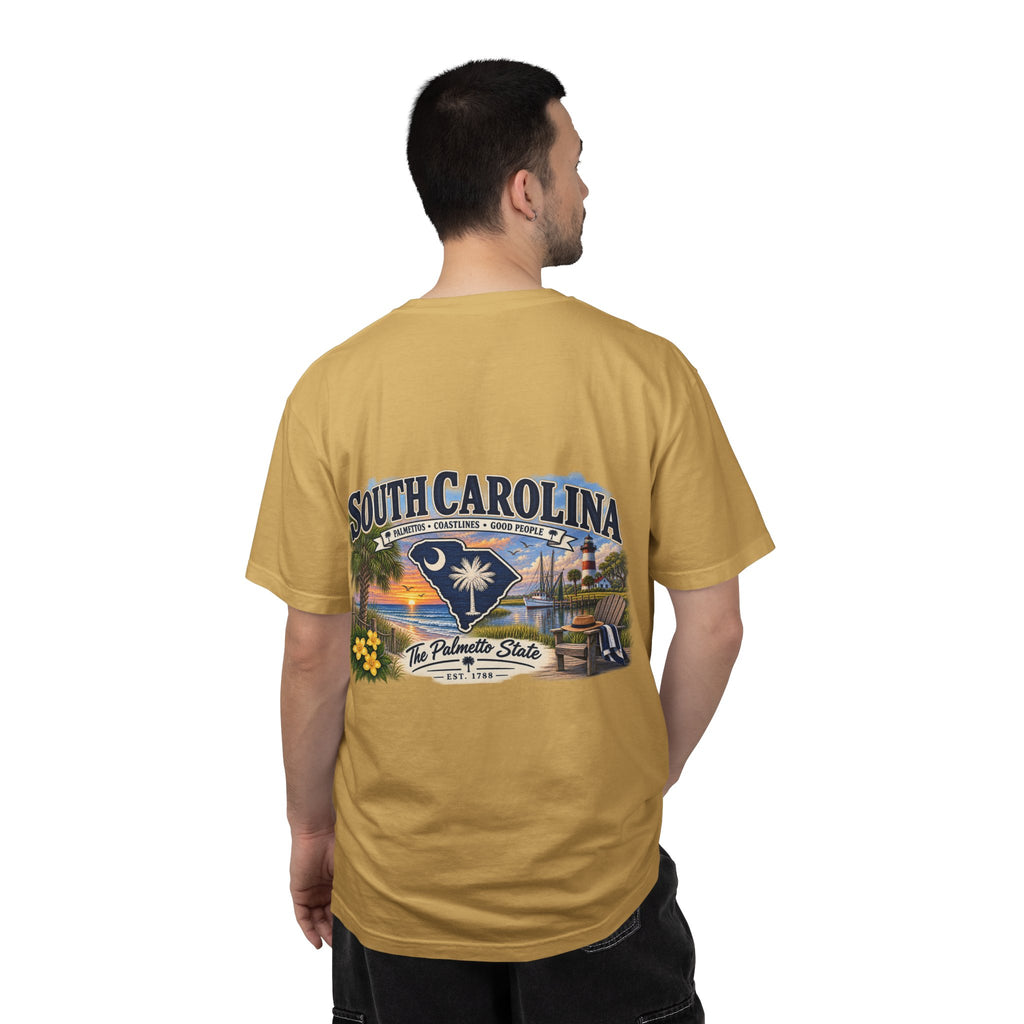 South Carolina Palmetto State T-Shirt — Scenic Beach Sunset Souvenir