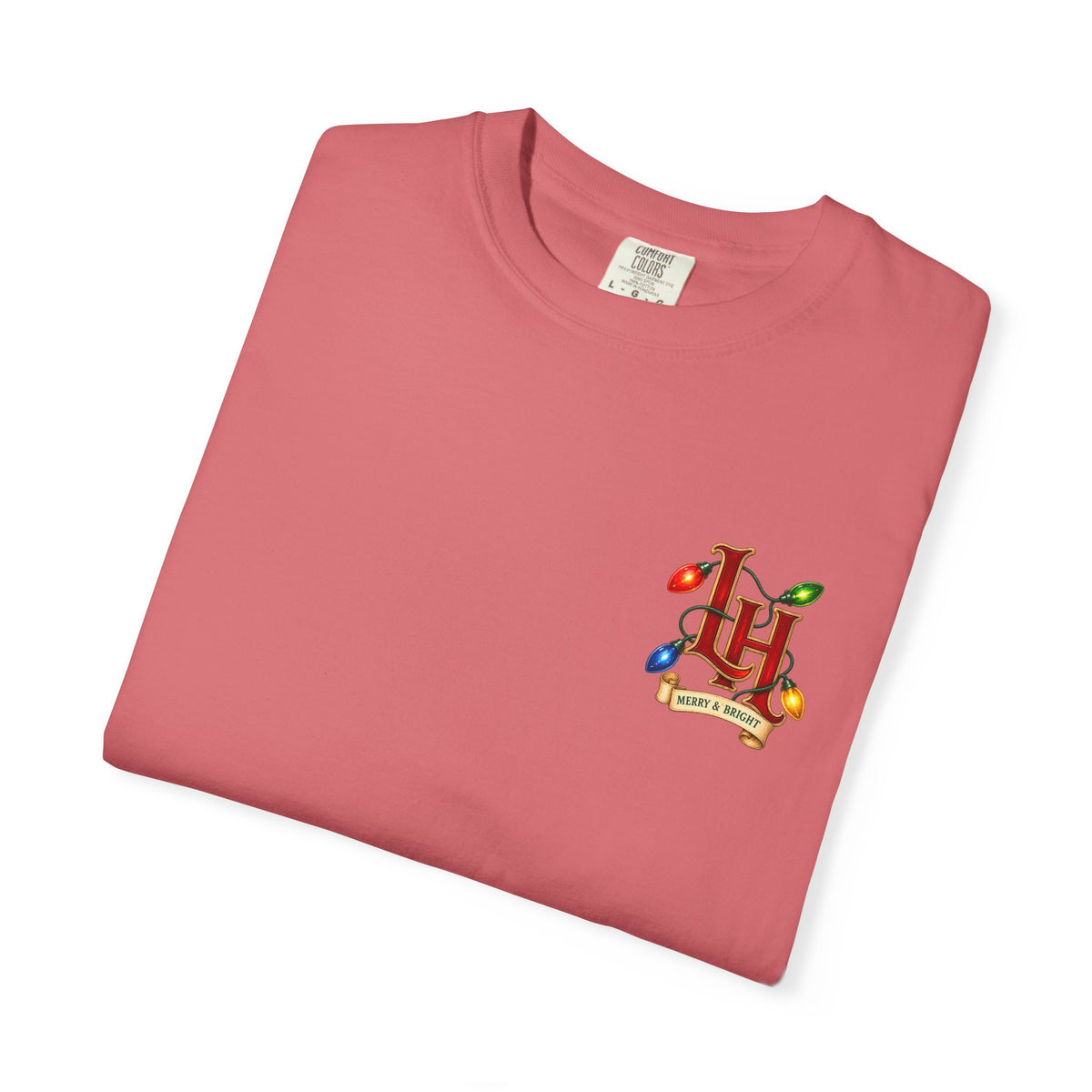 Merry & Bright Holiday T-Shirt — Christmas Lights Graphic Tee